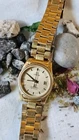 VINTAGE Omega Seamaster Gold Dial 23mm Cal. 1380 Women's Quartz Watch
