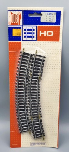 Ho Jouef 4995 Rails 385mm: 4870 courbe  + 4872 Demi courbe+ 4874 Quart courbe  | Zustand: Neuf