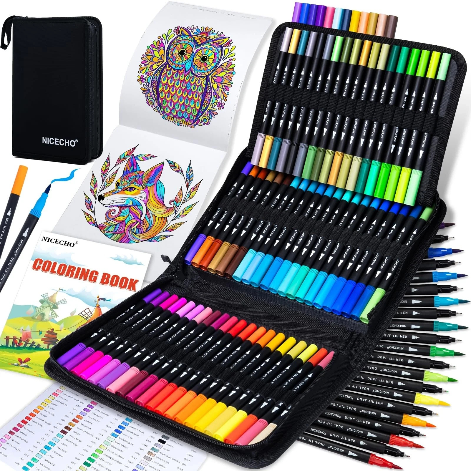 Pens For Adult Coloring Books, Brush And Fine ...