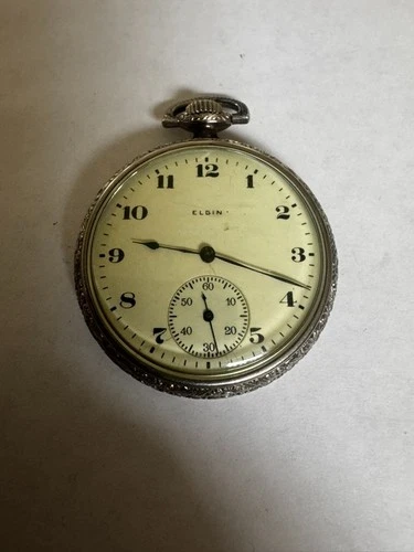 Antique 1918 Elgin Model 3 Grade 303 14K WGF Pocket Watch