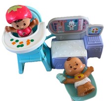 Lote de figuras y accesorios Fisher-Price Little People bebé guardería RARO