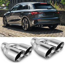 2.5" Auspuffblende Endrohr Edelstahl Doppel Für Audi A3 8Y 35 TFSI Sportback S3
