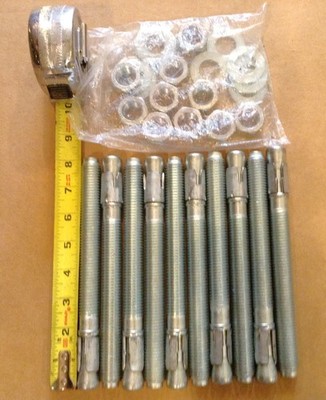 Hilti 3/4 in x 8 in Concrete Wedge Anchor 10-Pack Nuts & Washers New Carbon Zinc