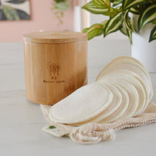 Reusable Hemp Cotton Rounds 15-Pack with Bamboo Storage Box   Ultra-Soft