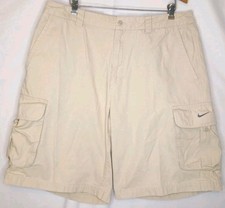 Vintage Y2K Nike Men s Khaki Tan Baggy Cargo Shorts Size 36 L 10 Inseam