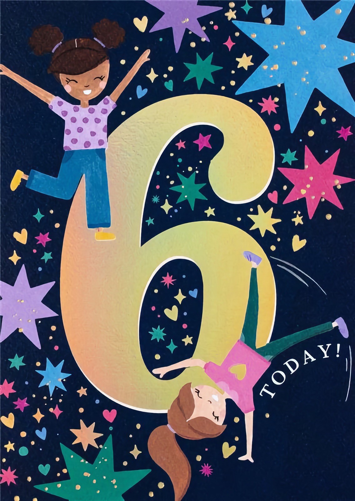 Happy 6th Birthday Card Girls Cute Ideal For Daughter Sister Granddaughter Niece