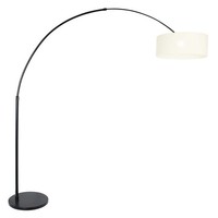 Stehleuchte Standlampe Wohnzimmerleuchte Bogenlampe Schwarz-Weiß Leinen H 200 Cm