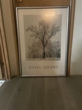Ansel Adams "Oak Tree Snowstorm" Framed 1984 Poster (Large) (36x25.5” Print)