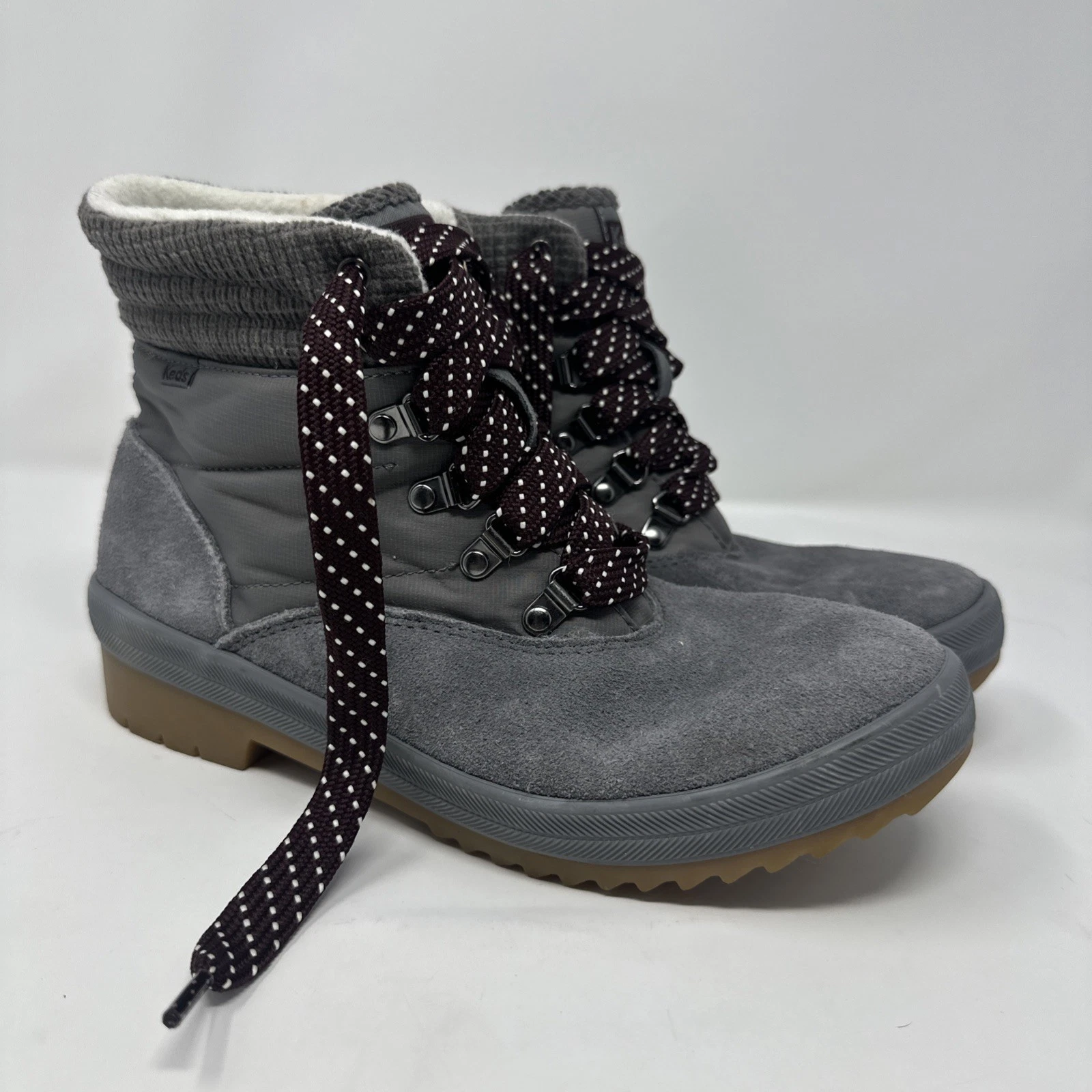 KEDS Women’s Camp Boot - Charcoal Suede Exterior & Microfleece Lining Sz 8.5