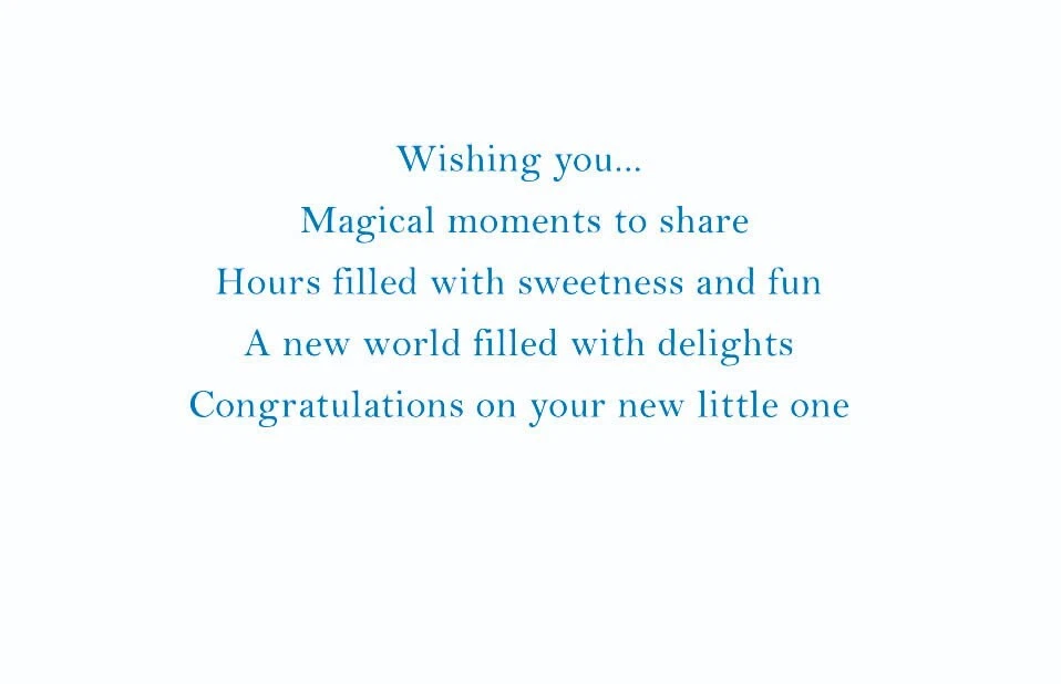 Nueva tarjeta de felicitación para bebé niño para padres con nombre personalizado y verso en el interior Foto 2 de 4