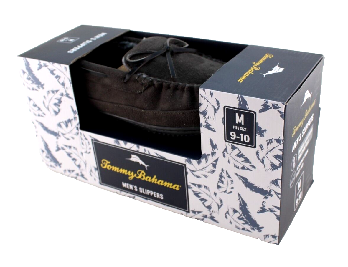 NWT Tommy Bahama Genuine Leather Indoor Outdoor Slippers Mens Sz M 9-10 TOMMY BAHAMA M Size 9-10 Gray Indoor & Outdoor Men main image 3