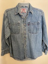 Vintage Levi's L/S Denim Metal Button Up Casual Jean Shirt - Youth Medium 12-14