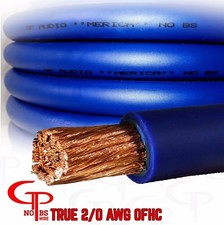 20 ft TRUE AWG 2/0 Gauge OFC COPPER Power Wire BLUE Ground Cable GP Car Audio