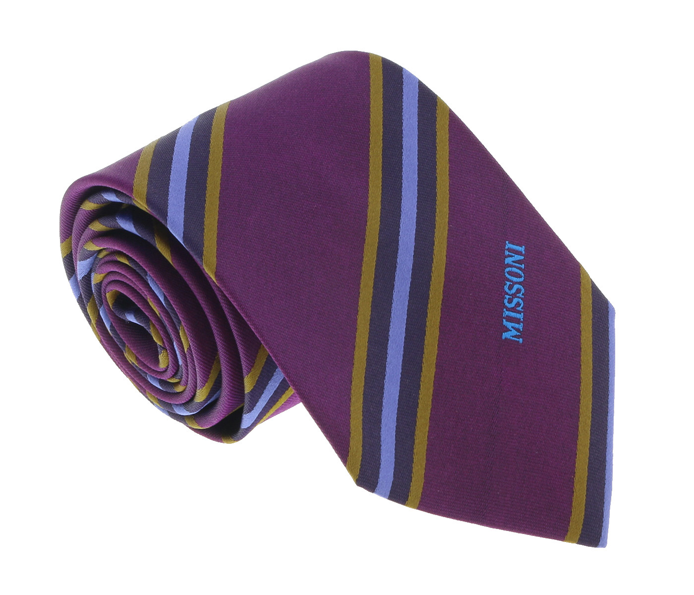Галстук из 100 шелка Missoni U5029 Фиолетовыйзолотой полковой 7890₽