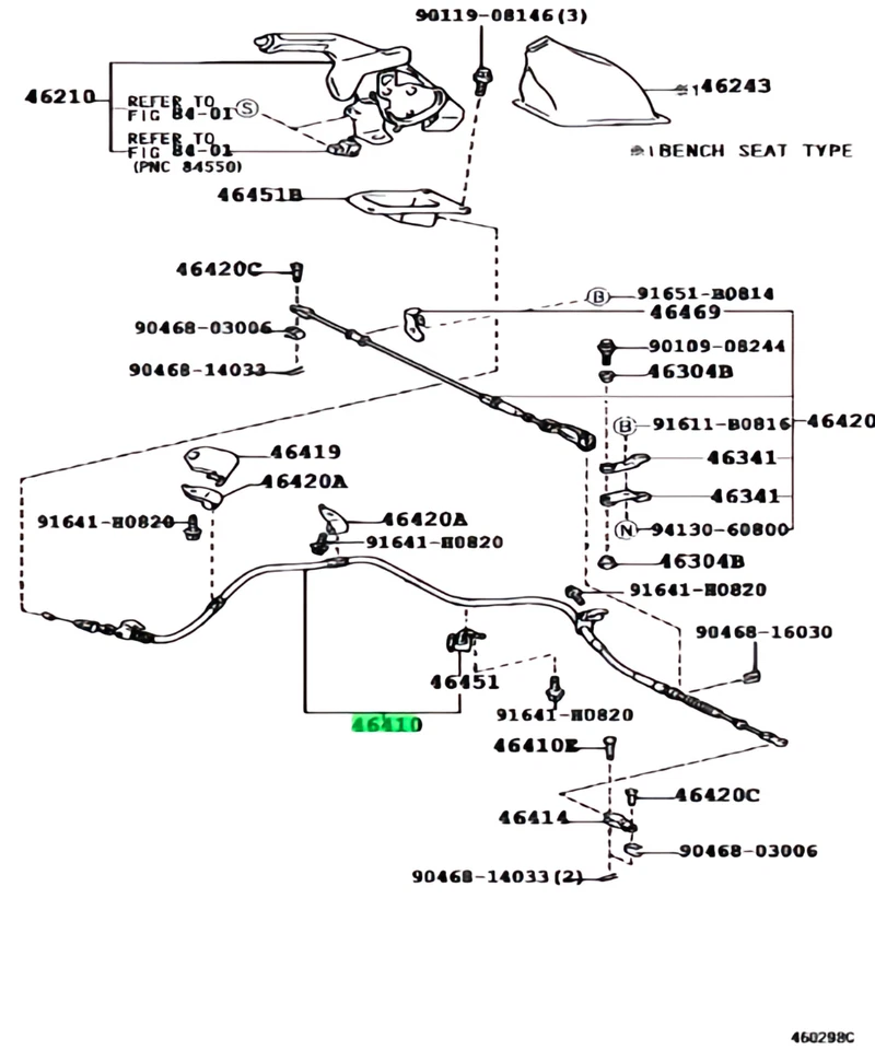 TOYOTA Land Cruiser LEXUS LX470 Cable Parking Brake Genuine JDM 46410-60711 - Image 2 of 2