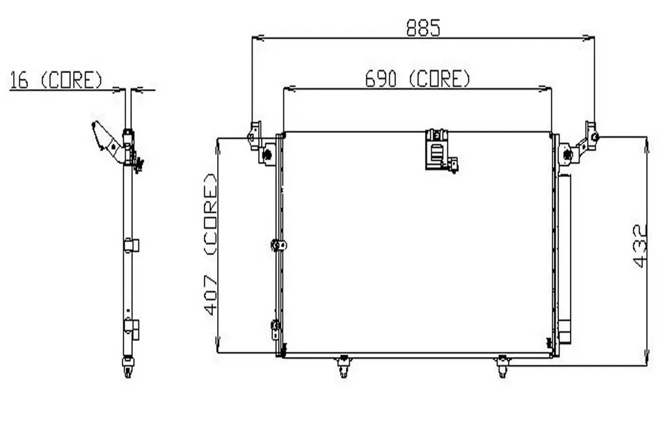 Condensador de ar condicionado DENSO 477-0564 para 99-03 Lexus RX300 - Imagem 3 de 3