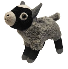 Goat Plush Toy Wild Republic REALISTIC Black Gray White KM International 7" 2015