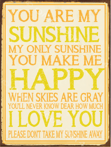 You Are My Sunshine Metal Sign Framed on Rustic Wood, Country Home Decor, Love - Picture 3 of 7