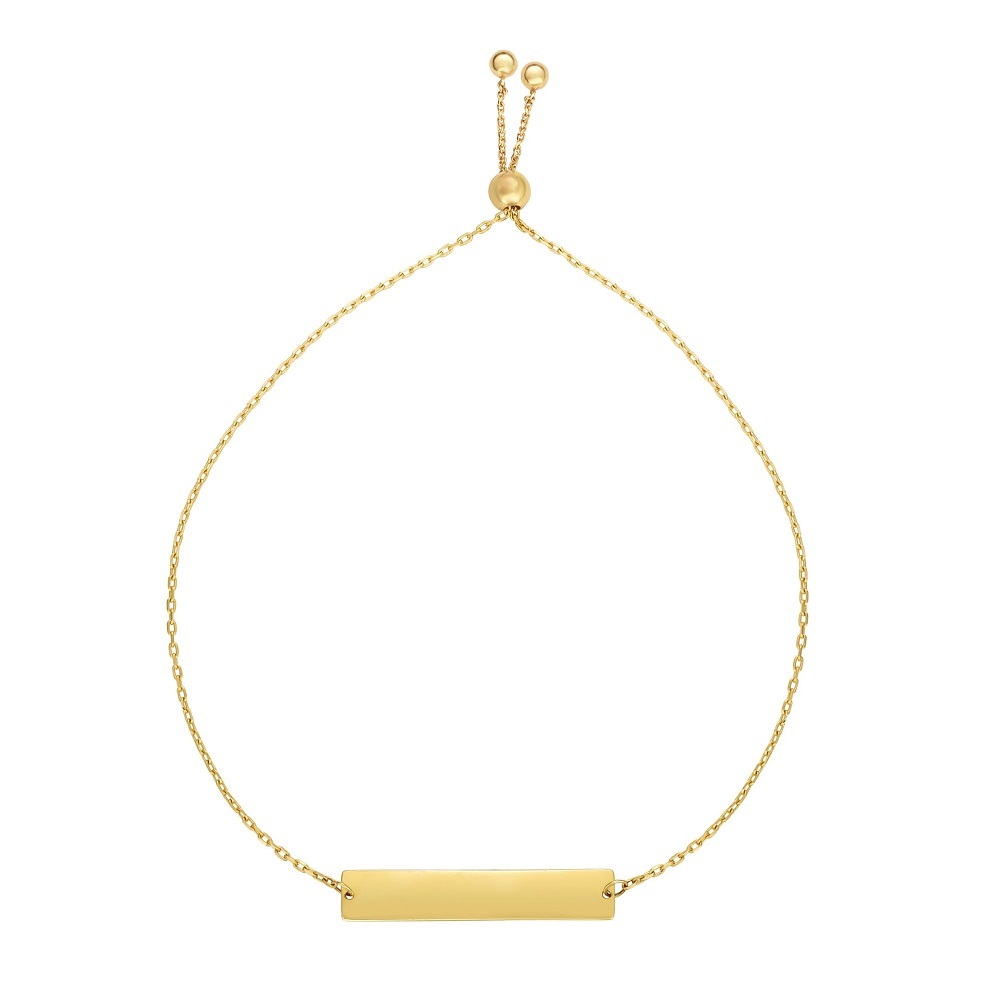 "14kt Yellow Gold 9.25\" Friendship Bolo Bracelet with Adjustable DrawString Clasp"