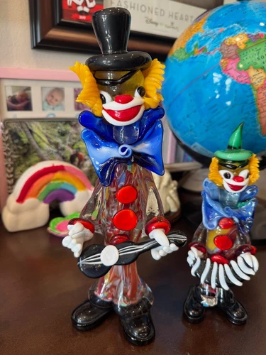 Vintage Murano Italy Art Glass Hand Blown Glass Clowns (set of 3)
