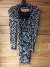 NWT Forever 21 Women's Animal Print Brown & Black Dress Print Dress L/S Size L