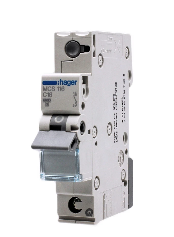 Hager MCS 116 LS Schalter C16 6kA Sicherung Automat Leitungsschutzschalter 16A - Bild 3 von 3
