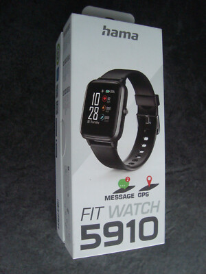 Hama Fit Watch 5910 Smartwatch Activity Tracker Schwarz Neu und OVP
