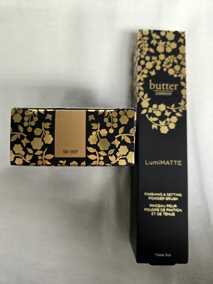 Polvo de acabado y ajuste borroso Butter London LumiMATTE BRONCEADO/PROFUNDO CON CEPILLO  Foto 2 de 3
