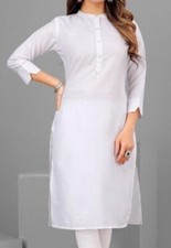 Blouse 620 1671 White Color Cotton Kurti S- M-L-Xl Size Kurti