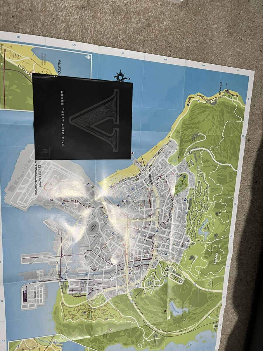 Mapa Gta V Los Santos Original Ps3 Ps4 Xbox PROMOÇÃO