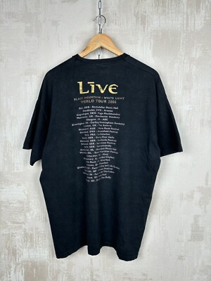 Live Band Black Mountain White Light 2006 World Tour Vintage Men's