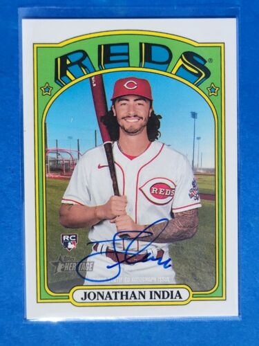 2021 Topps Heritage High Number Real One Jonathan India #ROA-JI Rookie Auto RC - Picture 1 of 3