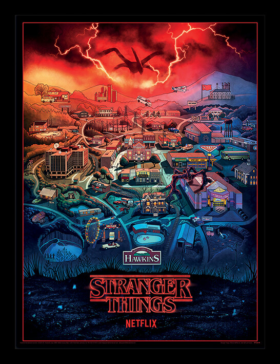 STRANGER THINGS キャラクターアートポスター　3D Stranger Things (One Sheet) Framed 20x25cm 3D Lenticular