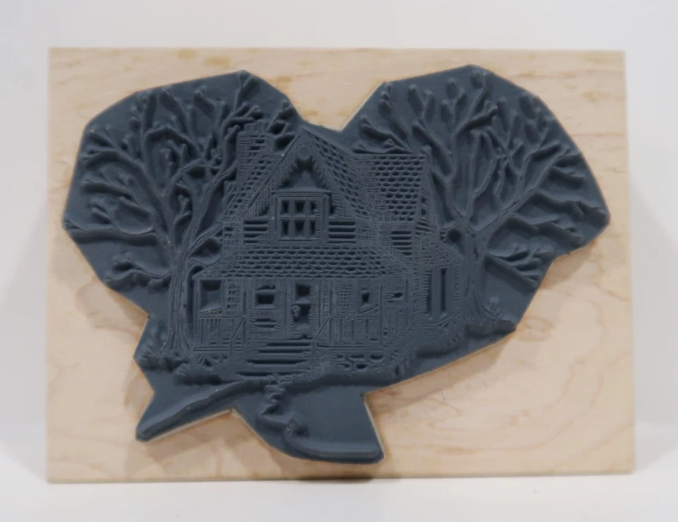 Estampilla de goma Art Impressions 1996, casa de campo T1221, granja Foto 2 de 3