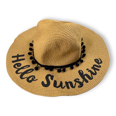 Women’s black “hello sunshine” floppy hat FASHIONISGREAT Hello Sunshine Bucket Hat Black at Amazon  main image 2