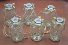 6 PCS CLEAR GLASS BOTTLES SEASHELL SHORE NAUTICAL DECOR 14