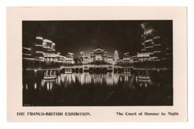 Postkarte, Der Franco - Britische Ausstellung. The Court Of Honour By Night (RP)
