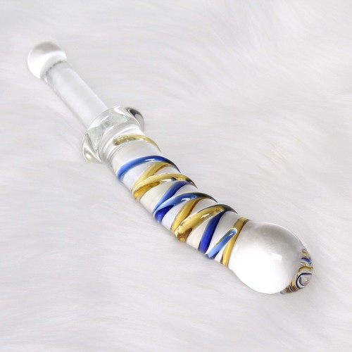 Handheld Glass Dildo Clit Vagina G-Spot Massager Anal Plug Sex Toy for Women Men - Picture 2 of 18