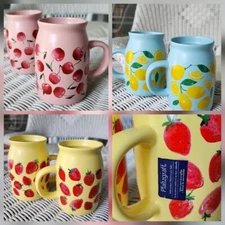 Pfaltzgraff Set of 2 Hot or Cold 14 oz Milk Jug Mugs Choose Blue Yellow Pink NWT