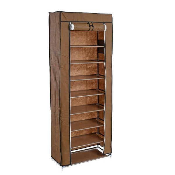 Schuhregal Faltregal Schuhschrank Stoffschrank Schuhablage SchuhstäNder Braun-image