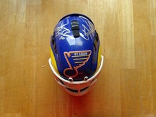 St. Louis Blues Curtis Sanford  Jason Bacashihua Signed Riddell Mini Goalie Mask