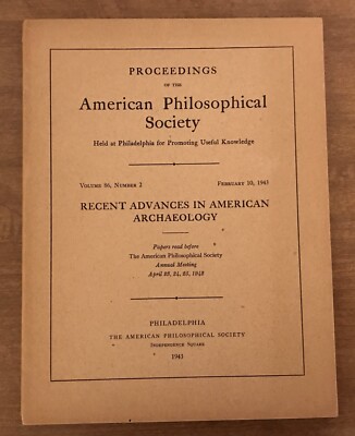 Recent Advances in American Archaeology : Proceedings of the American...