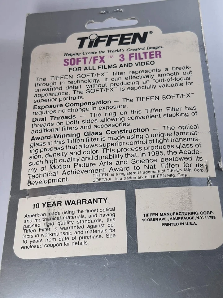 TiFFEN 62mm Soft FX 3 62SFX3 Authentic USA 62 mm E62 Remove Wrinkles & Blemishes - Image 4 of 4