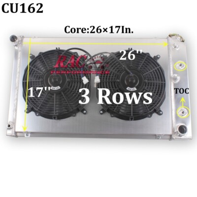 NEW Aluminum Radiator with Fans Shroud For 1978-1983 Chevrolet Malibu 3.3 - 5.7L