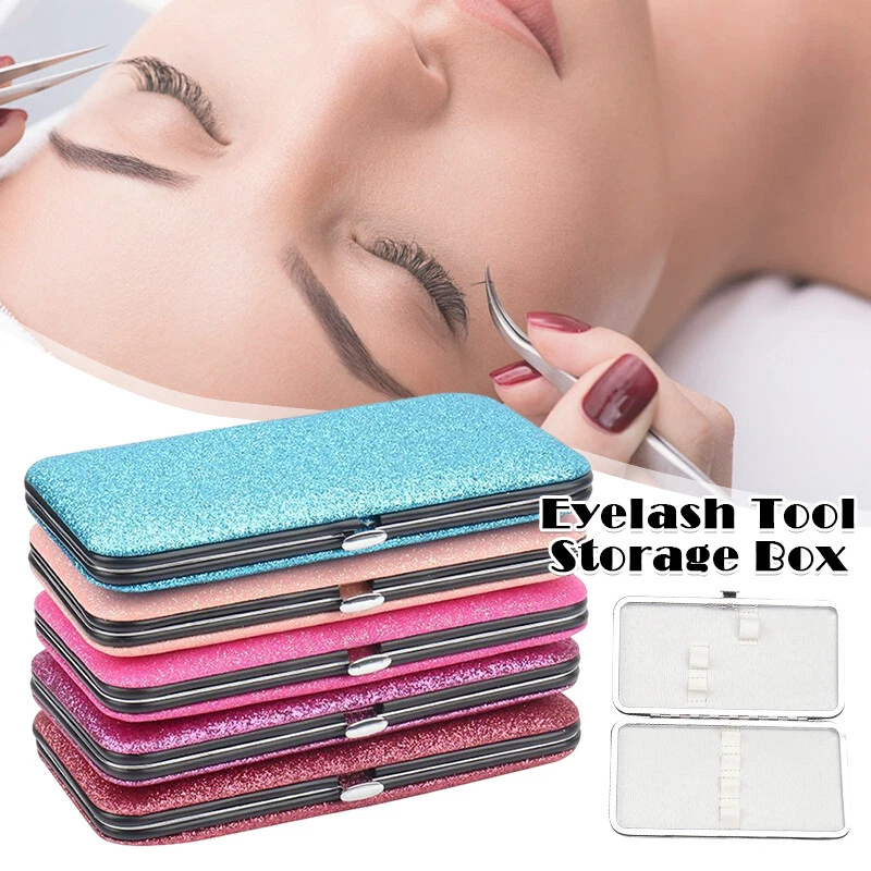 Caja de almacenamiento de herramientas para pestañas pinzas de extensión de pestañas estuche organizador herramienta cosmética 1x Foto 2 de 4