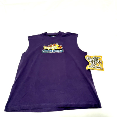 Vintage Mambo Divinity Theology Tank Top Purple Graphics Size 16 1994 Sleeveless