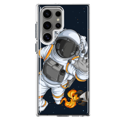 Mundaze Case for Samsung Galaxy S24 Ultra Cover Rocket Space Astronaut