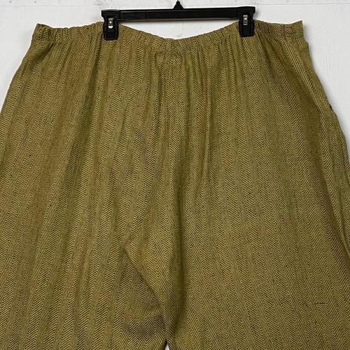 Flax 100% Linen Wide Leg Lagenlook Chevron Pattern Pants Size 3X - Imagen 6 de 7