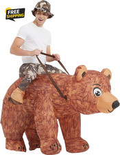 Bear Inflatable Costume Riding Bear Air Blow up Funny Fancy Dress Party