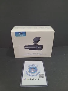 X5 4K WiFi Dash Cam Front and Rear Inside, 2160P+1080P+1080P FHD 3 Channel Da...